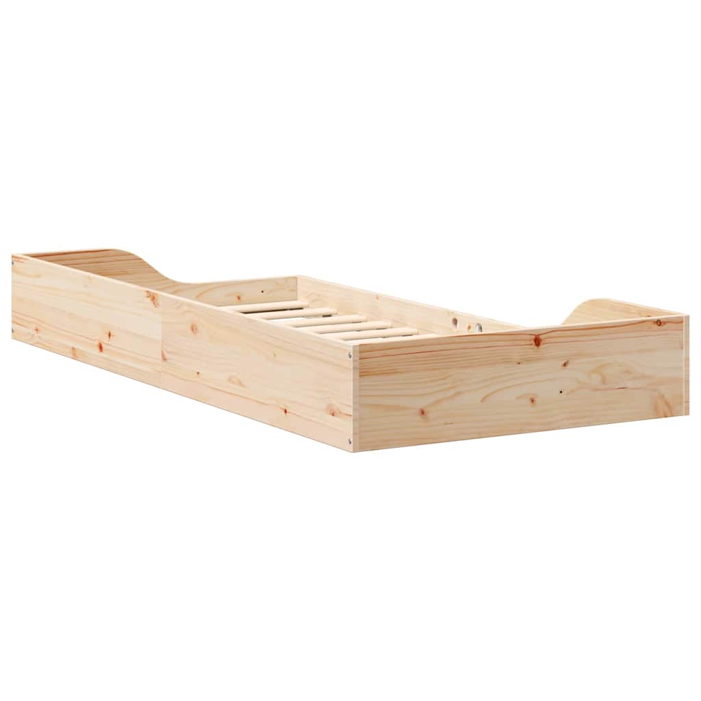Bed Frame Brown 75 x 190 cm Solid Pine Wood