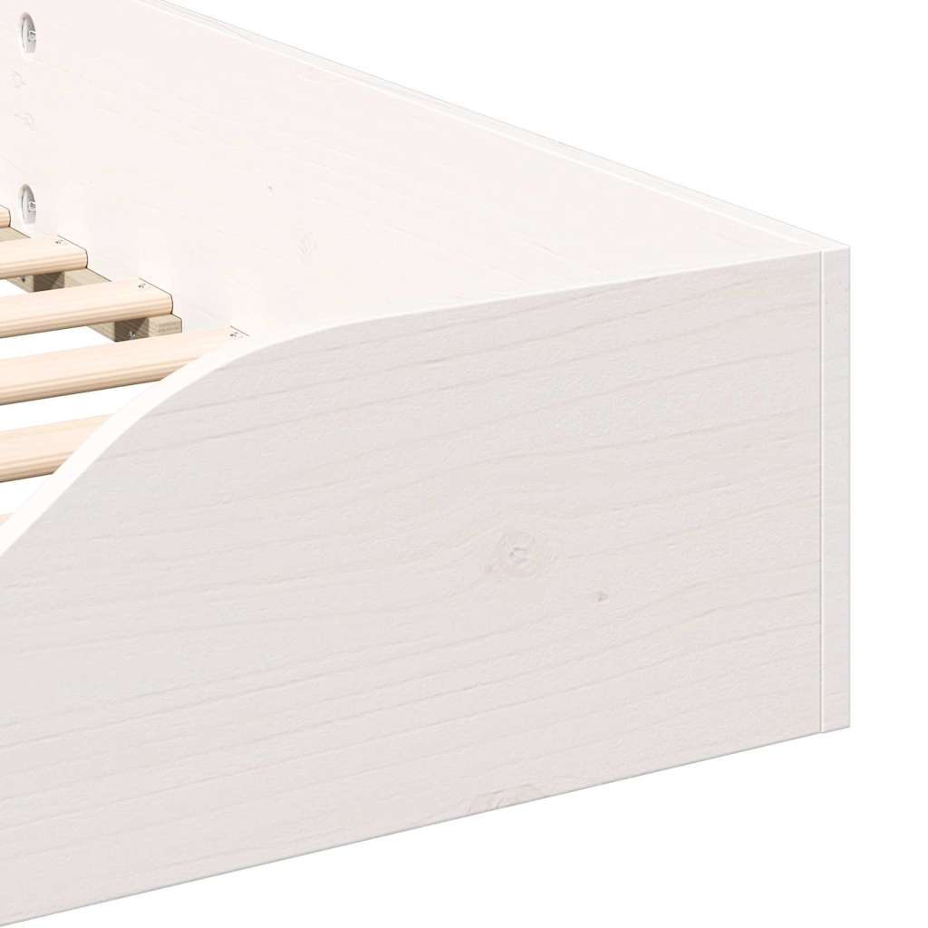 Bed Frame White 80 x 210 cm Solid Pine Wood