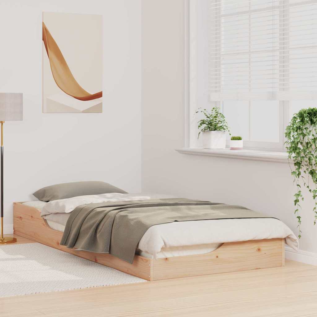 Bed Frame Brown 90 x 210 cm Solid Pine Wood