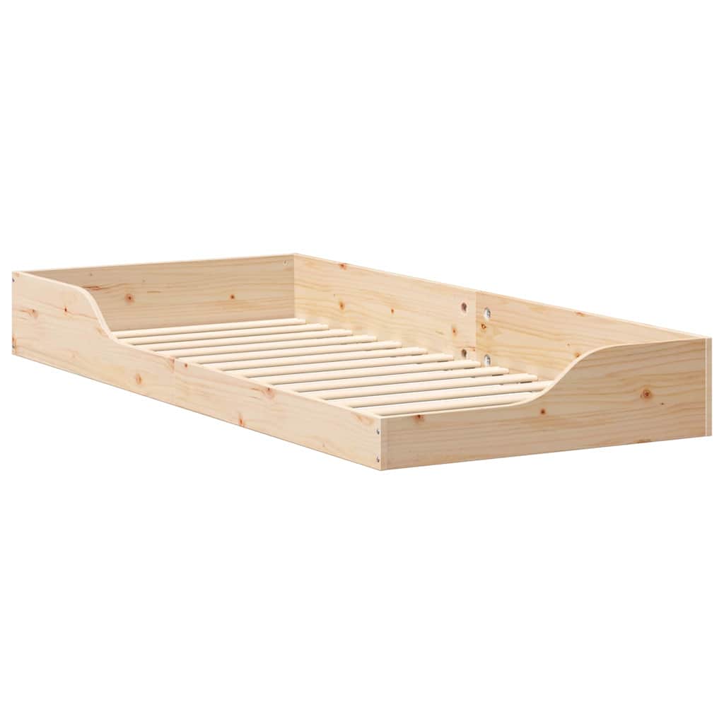Bed Frame Brown 100 x 210 cm Solid Pine Wood