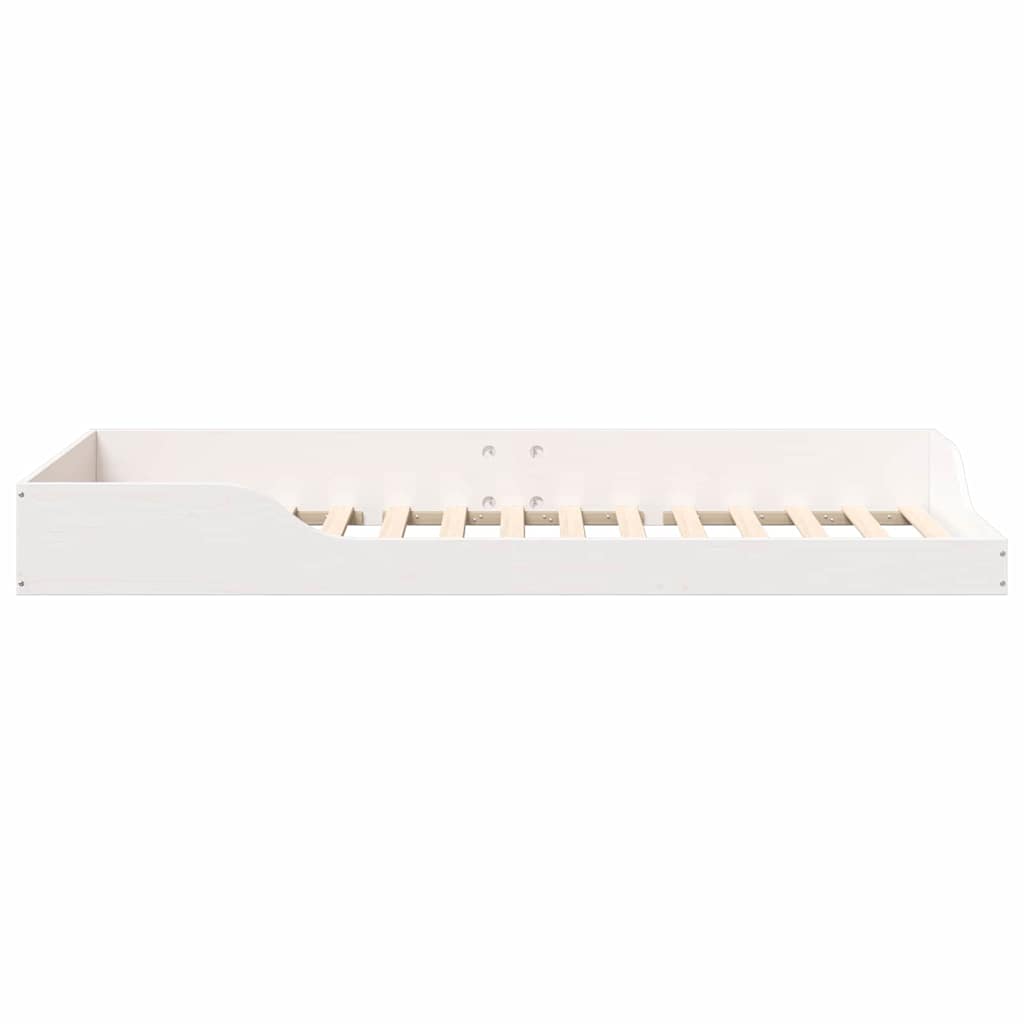 Bed Frame White 100 x 210 cm Solid Pine Wood
