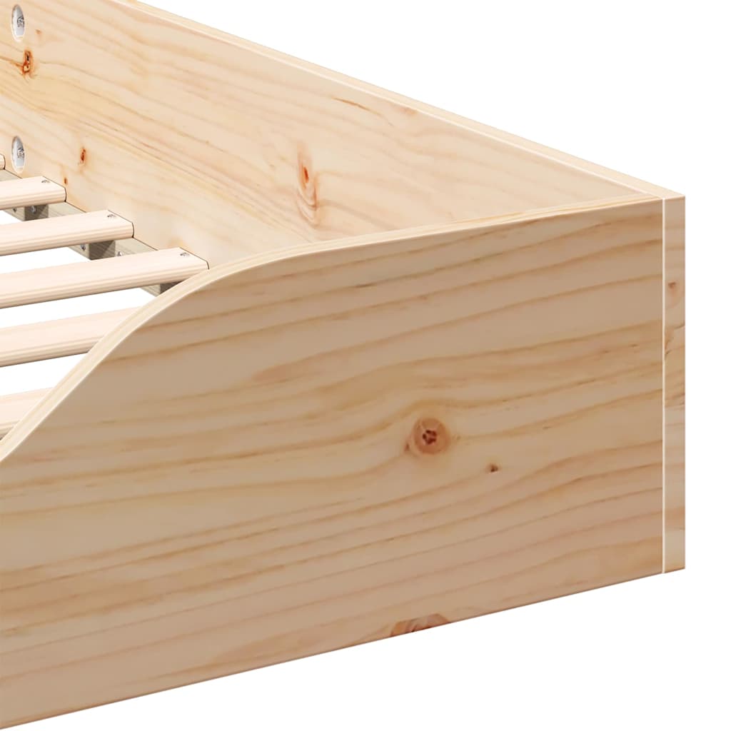 Bed Frame Brown 80 x 220 cm Solid Pine Wood