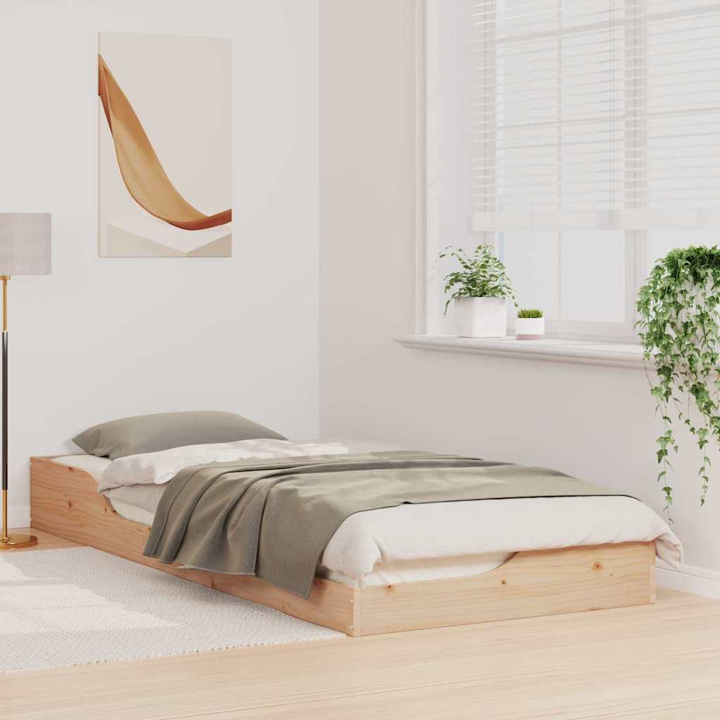 Bed Frame Brown 80 x 220 cm Solid Pine Wood