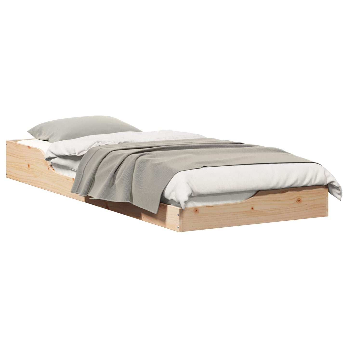 Bed Frame Brown 80 x 220 cm Solid Pine Wood