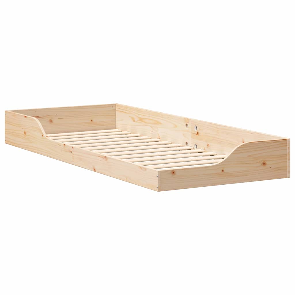 Bed Frame Brown 80 x 220 cm Solid Pine Wood