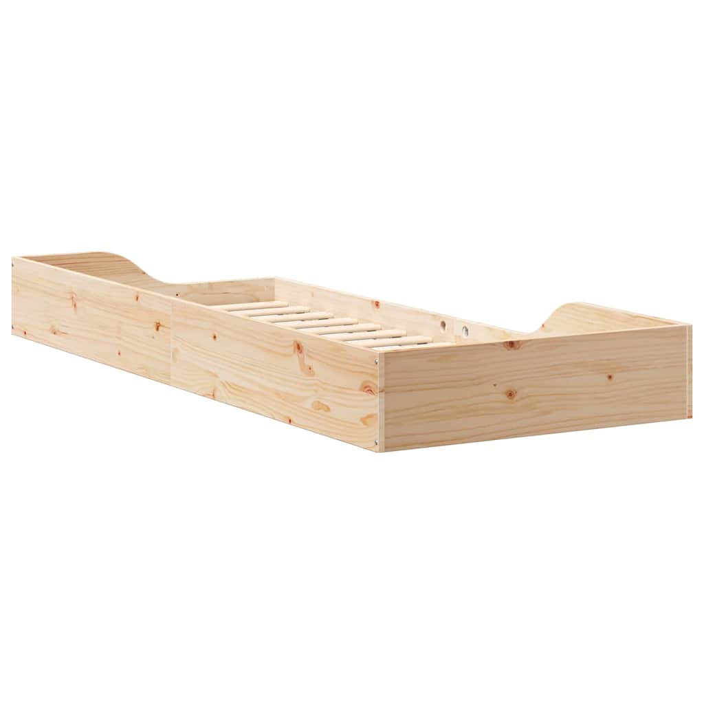 Bed Frame Brown 80 x 220 cm Solid Pine Wood