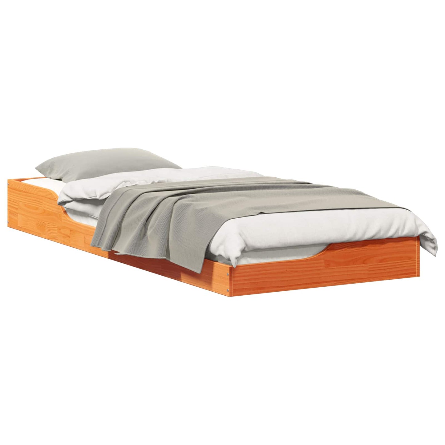 Bed Frame Wax Brown 80 x 220 cm Solid Pine Wood