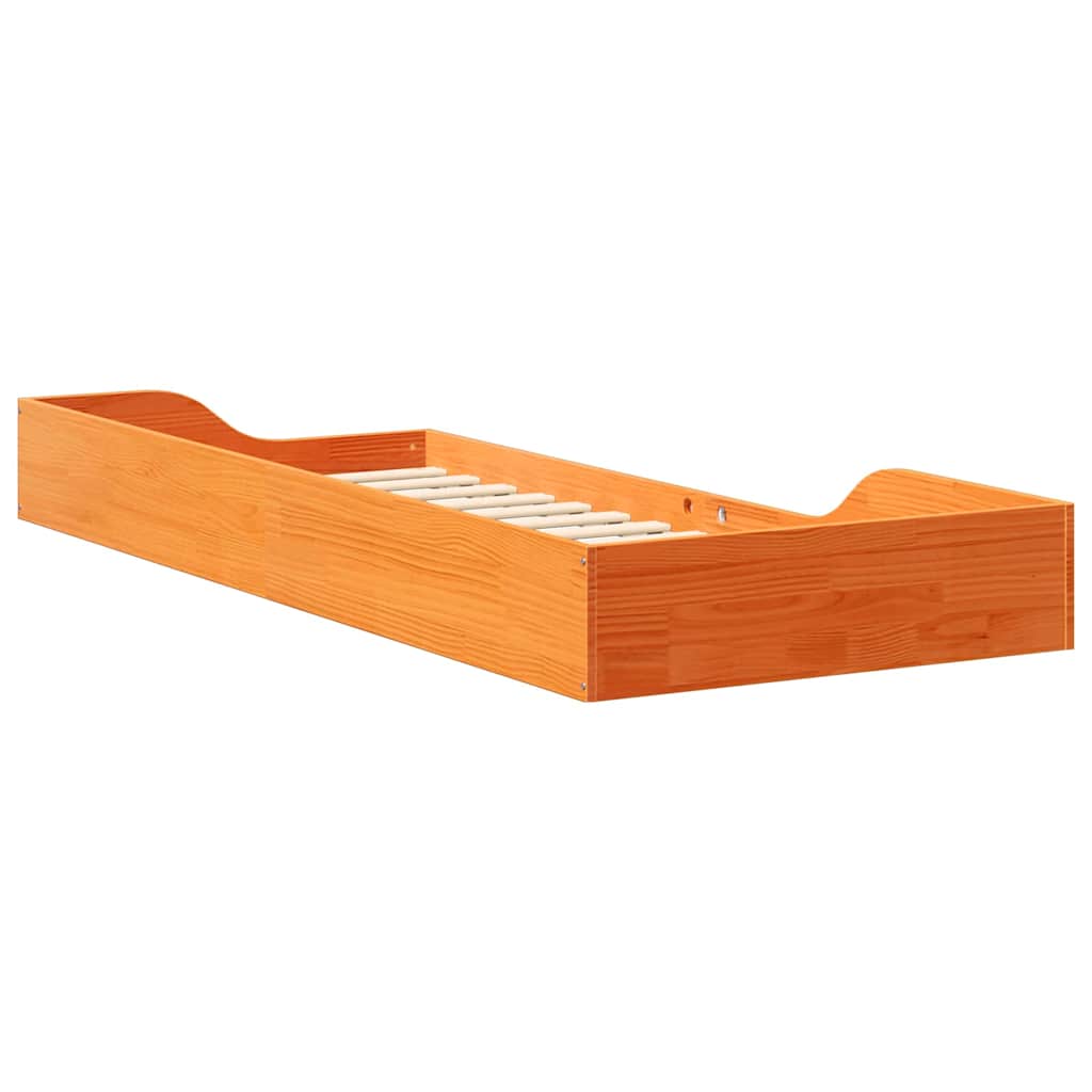 Bed Frame Wax Brown 80 x 220 cm Solid Pine Wood