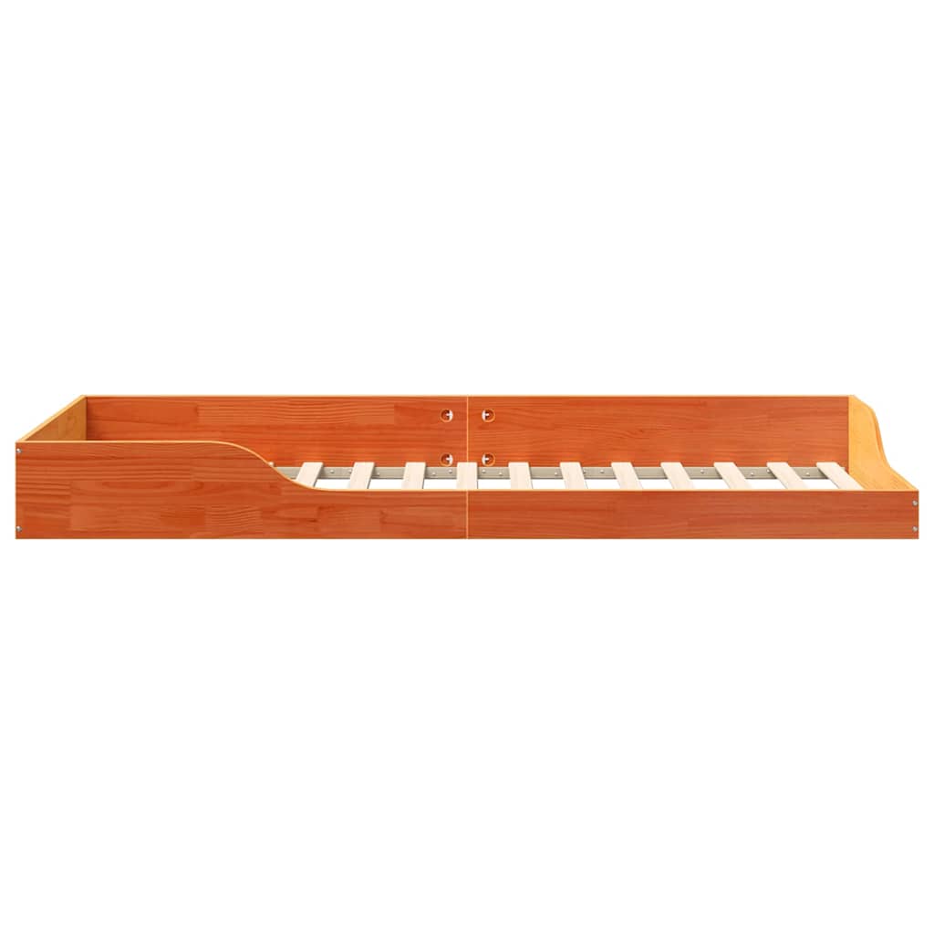 Bed Frame Wax Brown 80 x 220 cm Solid Pine Wood