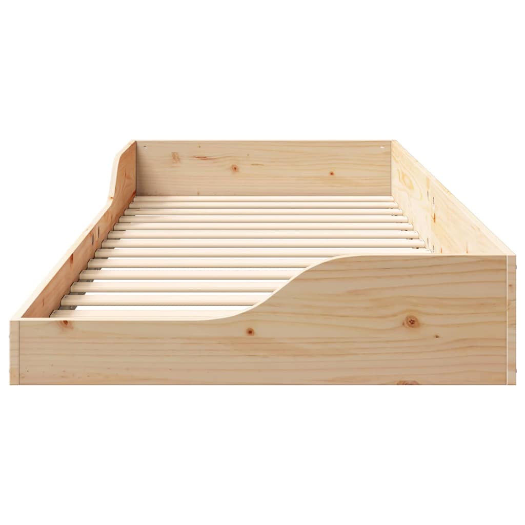 Bed Frame Brown 100 x 220 cm Solid Pine Wood