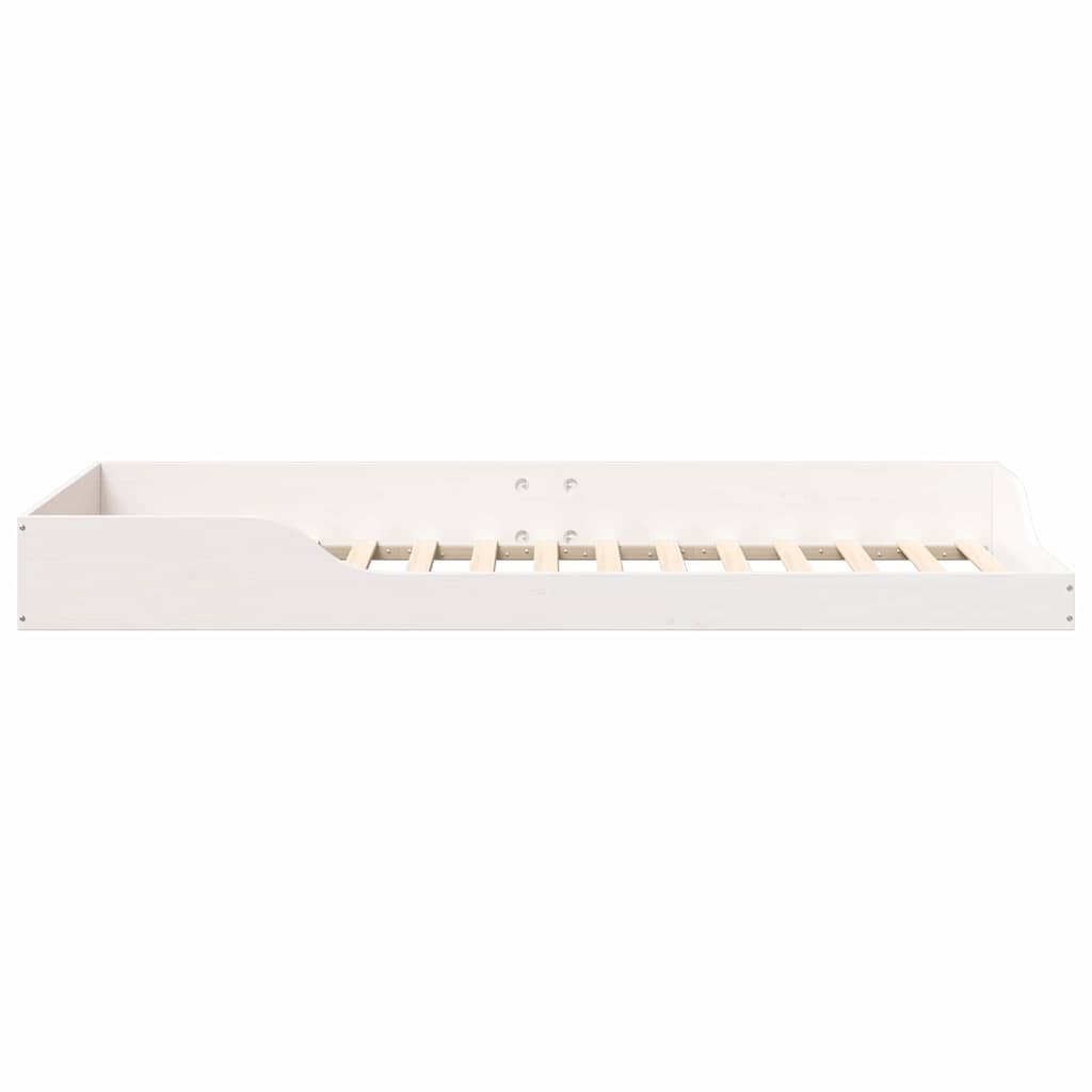Bed Frame White 100 x 220 cm Solid Pine Wood