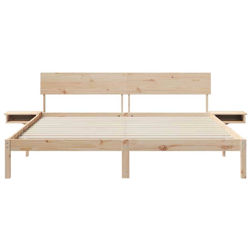 Bed Frame with Headboard Brown 180 x 200 cm Solid Pine Wood