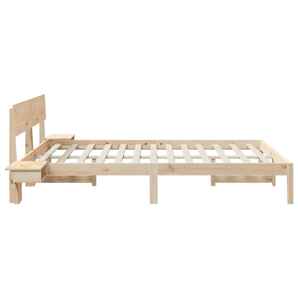 Bed Frame with Headboard Brown 160 x 200 cm Solid Pine Wood