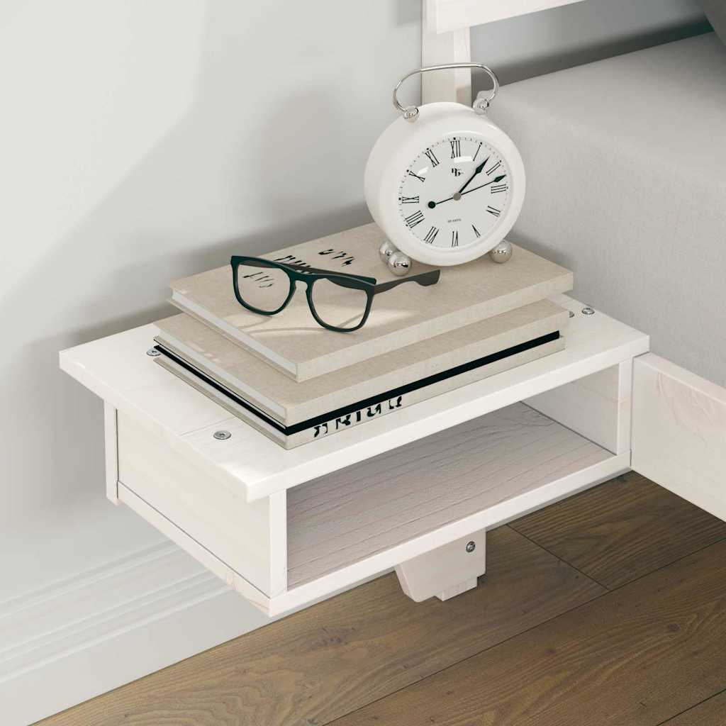 Bed Frame with Headboard White 150 x 200 cm Solid Pine Wood