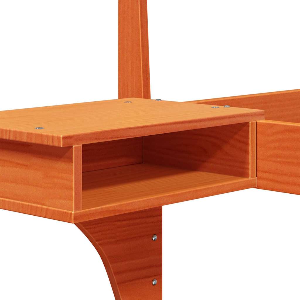 Bed Frame with Headboard Wax Brown 120 x 200 cm Solid Pine Wood