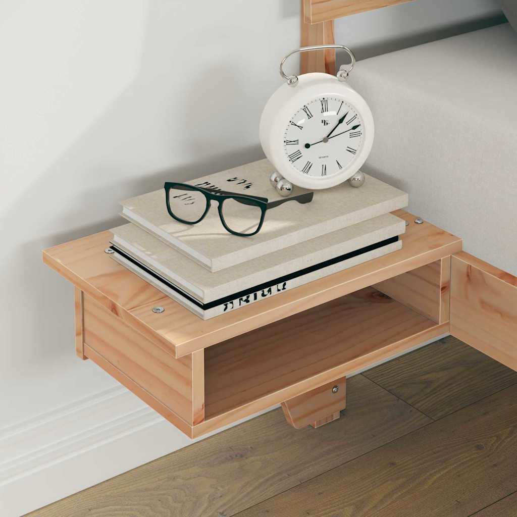 Bed Frame with Headboard Brown 140 x 190 cm Solid Pine Wood