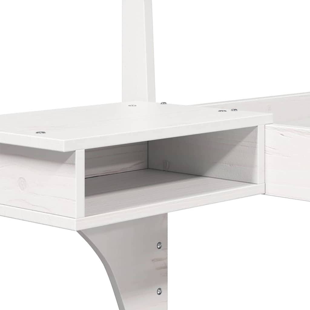Bed Frame with Headboard White 135 x 190 cm Solid Pine Wood
