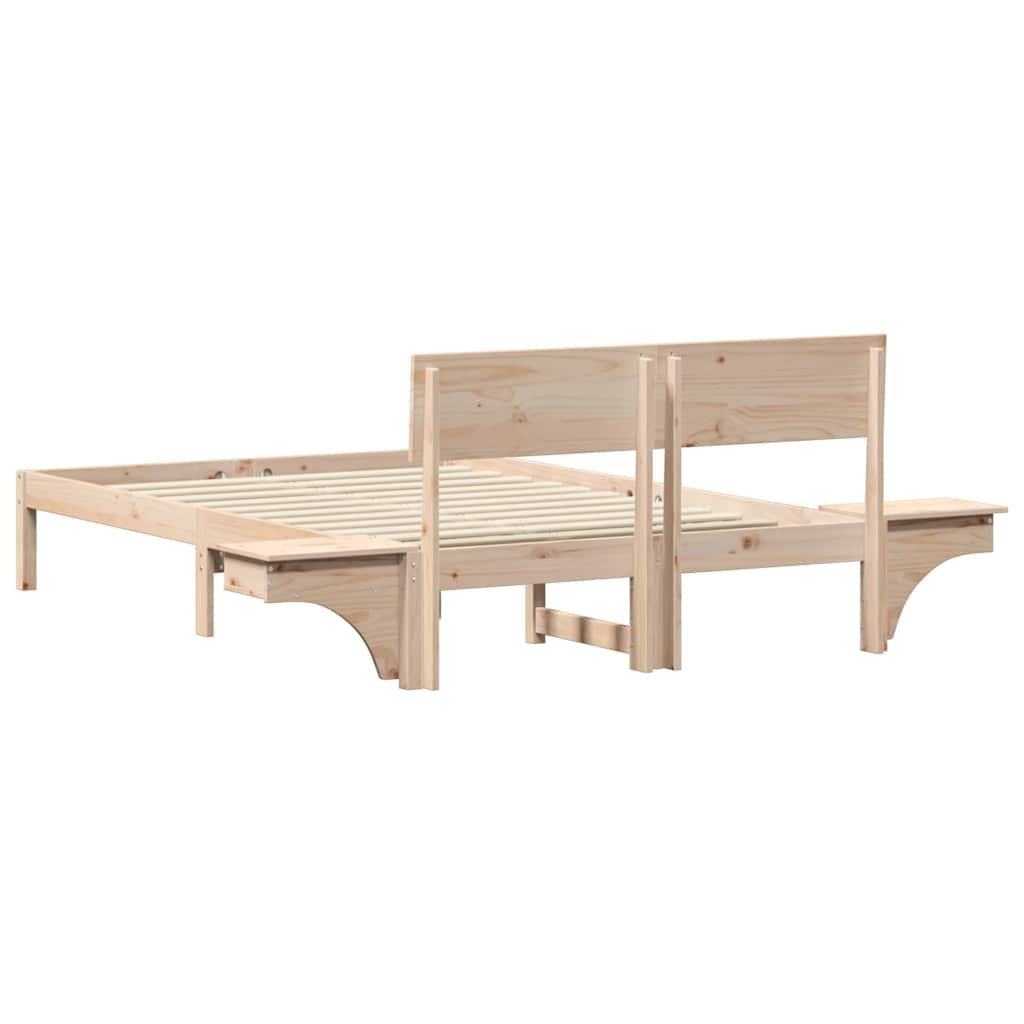 Bed Frame with Headboard Brown 120 x 190 cm Solid Pine Wood