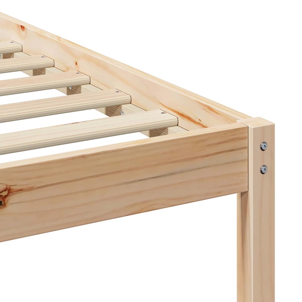 Bed Frame with Headboard Brown 80 x 200 cm Solid Pine Wood