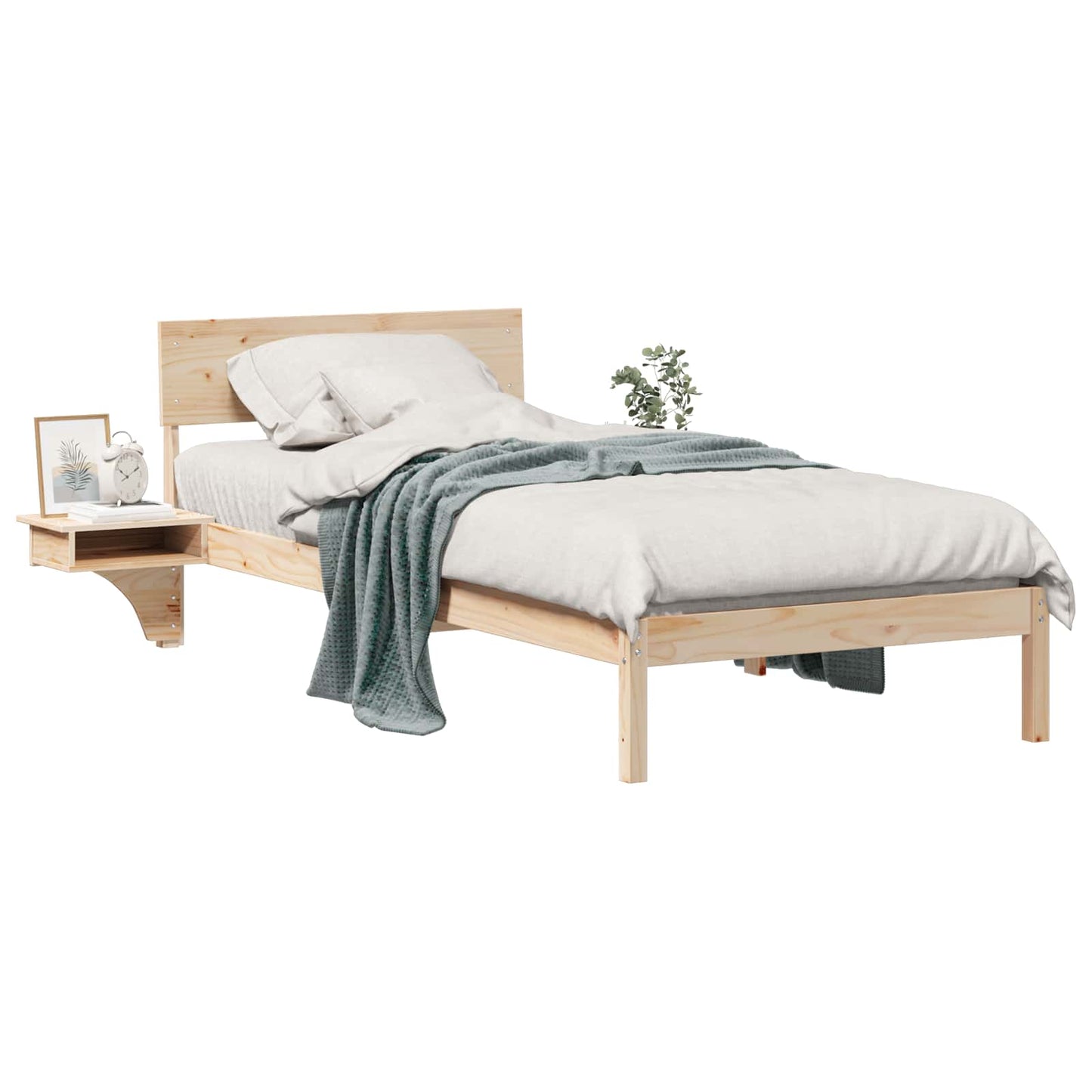 Bed Frame with Headboard Brown 80 x 200 cm Solid Pine Wood