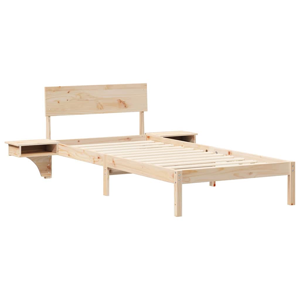Bed Frame with Headboard Brown 80 x 200 cm Solid Pine Wood