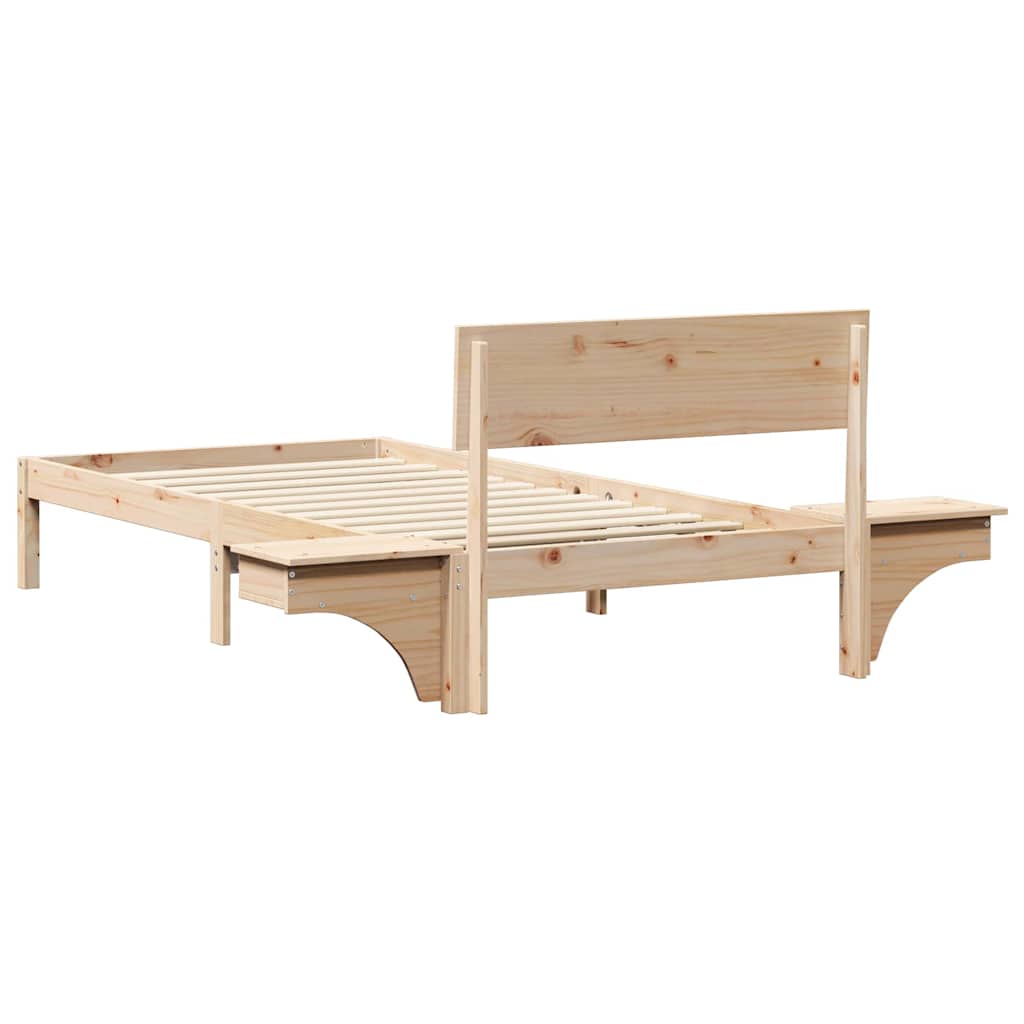 Bed Frame with Headboard Brown 80 x 200 cm Solid Pine Wood