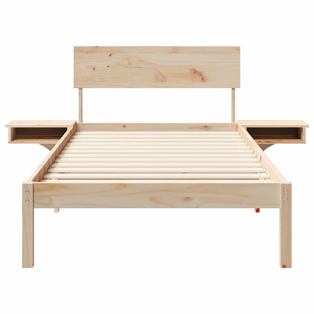 Bed Frame with Headboard Brown 80 x 200 cm Solid Pine Wood