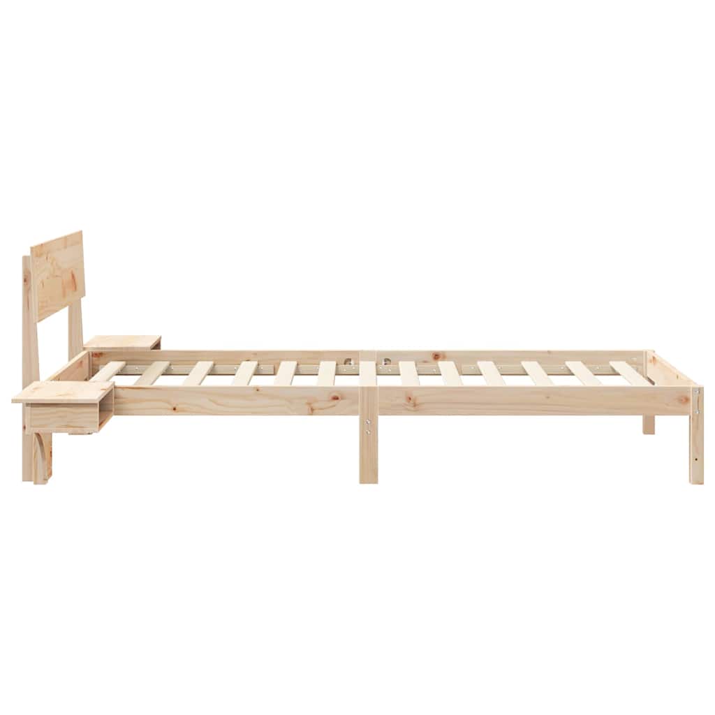 Bed Frame with Headboard Brown 80 x 200 cm Solid Pine Wood