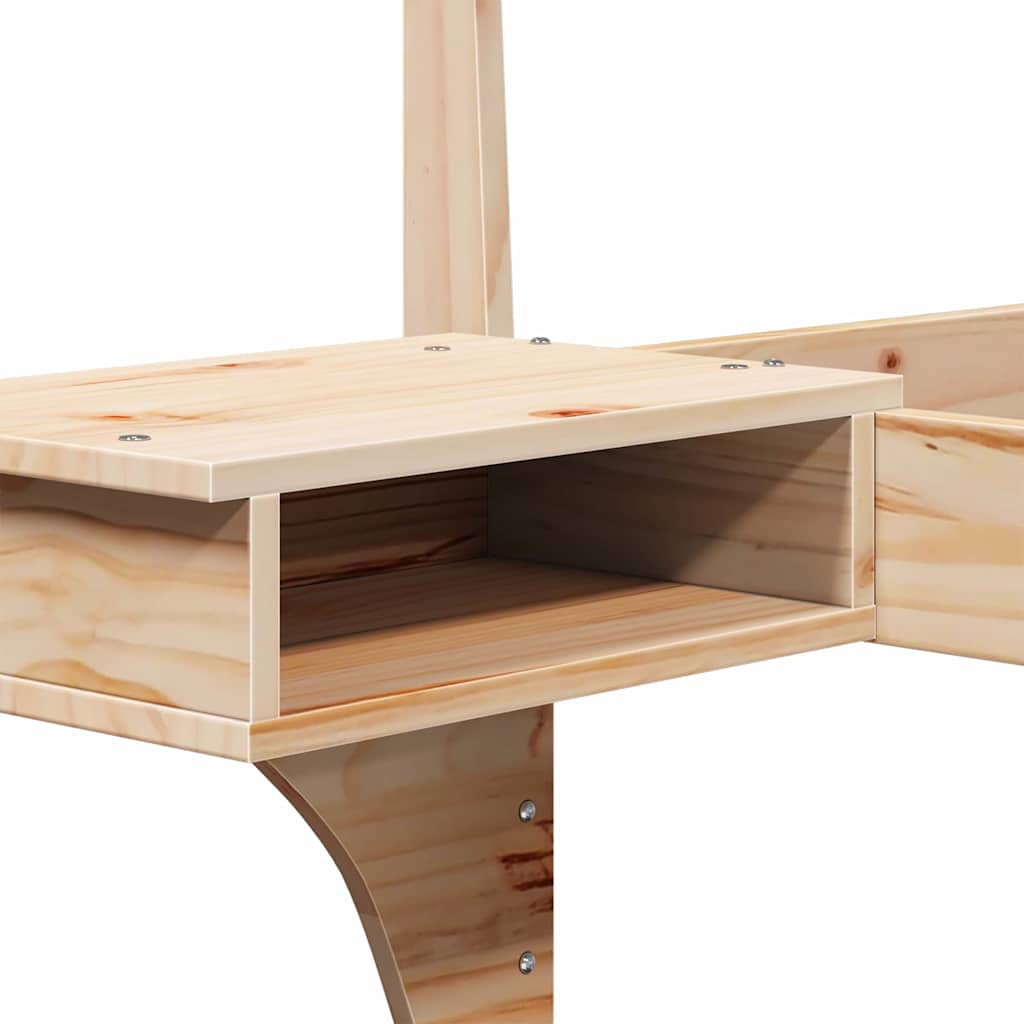 Bed Frame with Headboard Brown 75 x 190 cm Solid Pine Wood