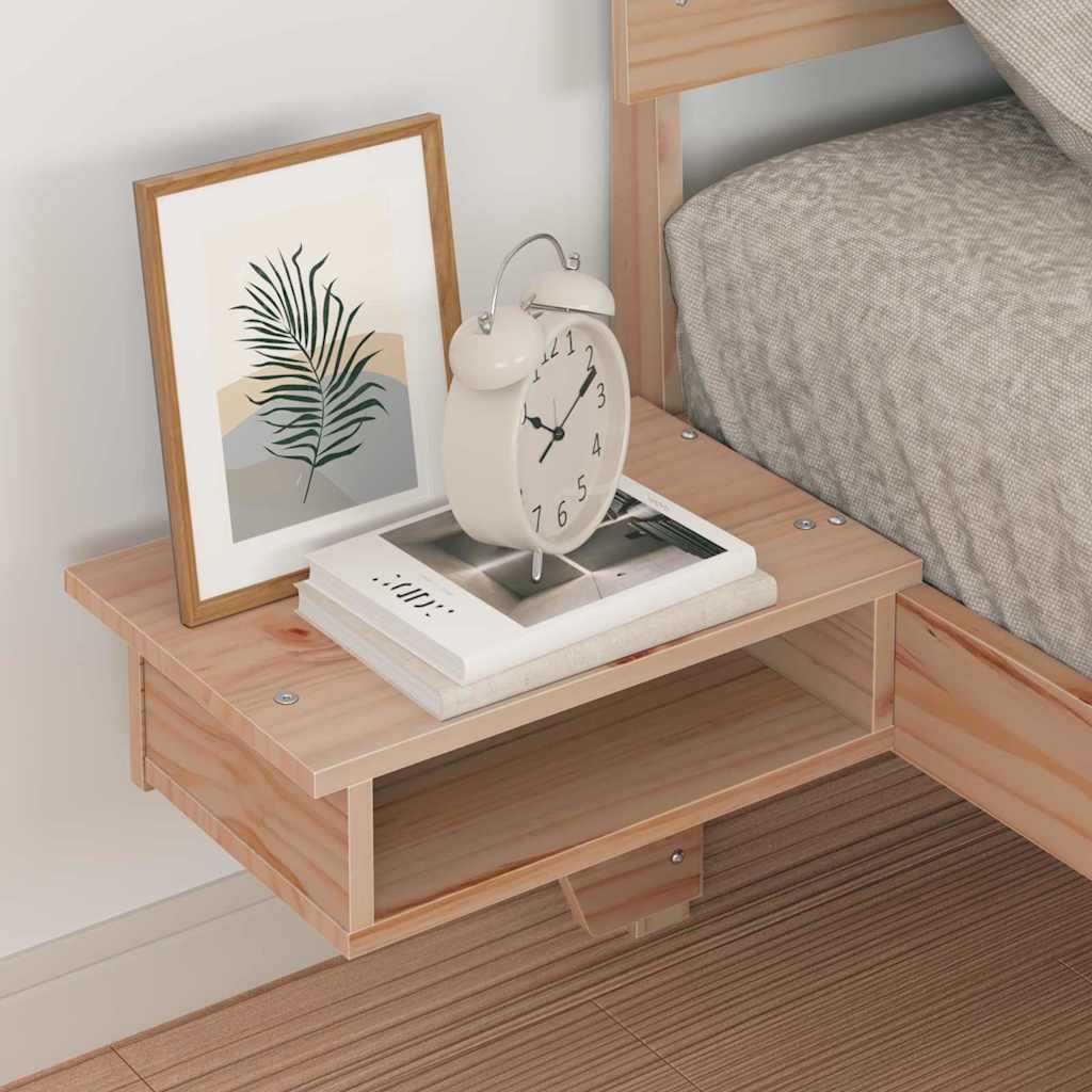Bed Frame with Headboard Brown 75 x 190 cm Solid Pine Wood