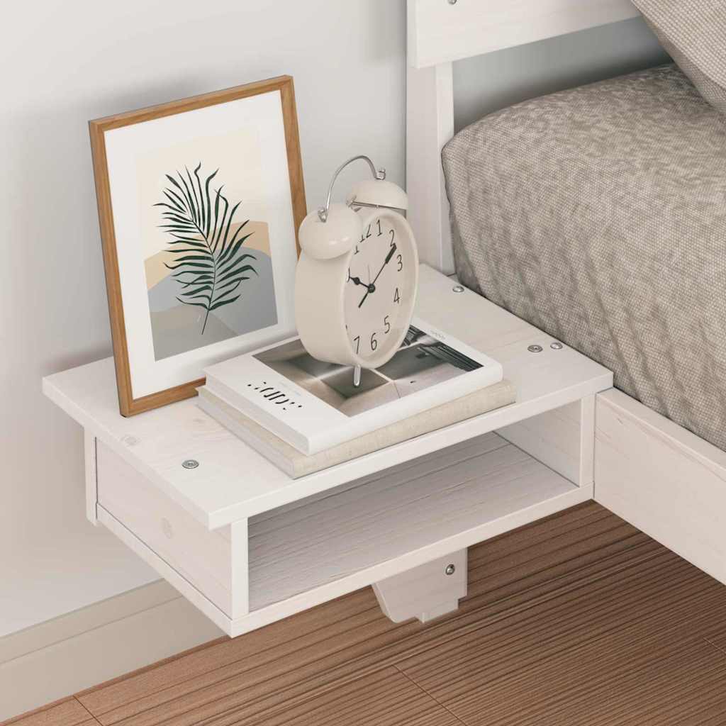 Bed Frame with Headboard White 75 x 190 cm Solid Pine Wood