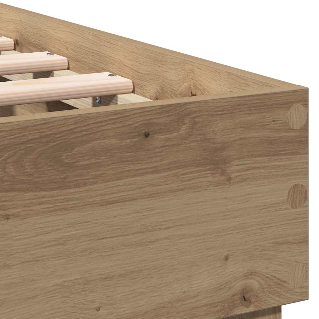 Bed Frame Artisan Oak 203 x 185 x 70 cm Engineered Wood