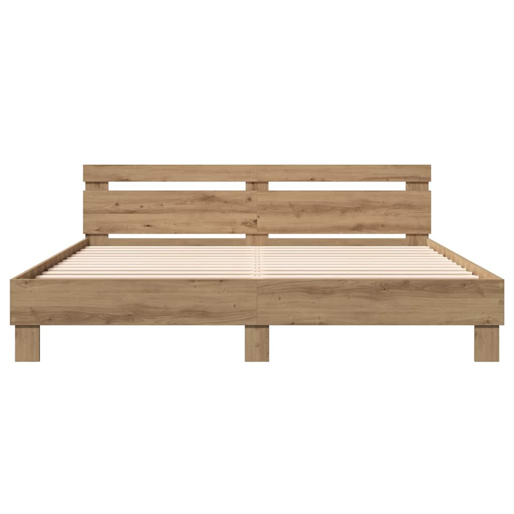 Bed Frame Artisan Oak 203 x 185 x 70 cm Engineered Wood