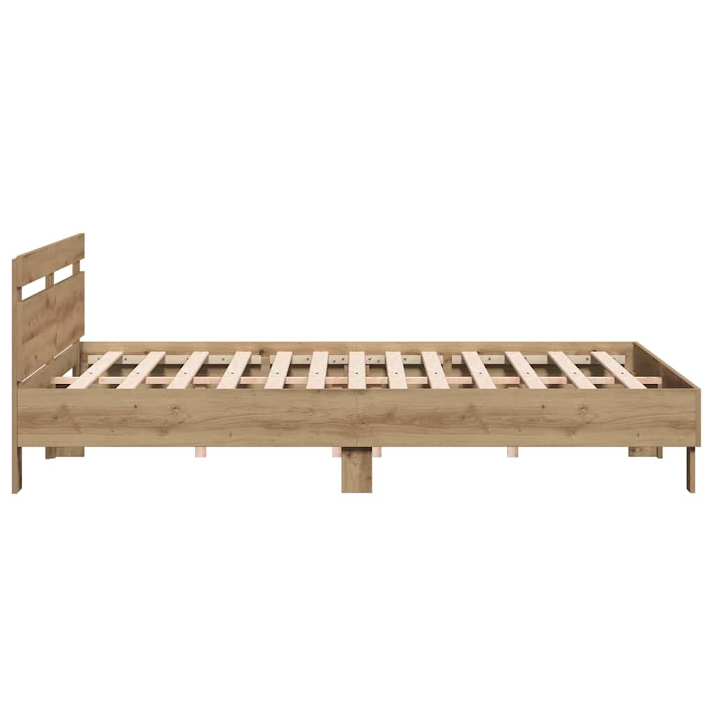 Bed Frame Artisan Oak 203 x 185 x 70 cm Engineered Wood