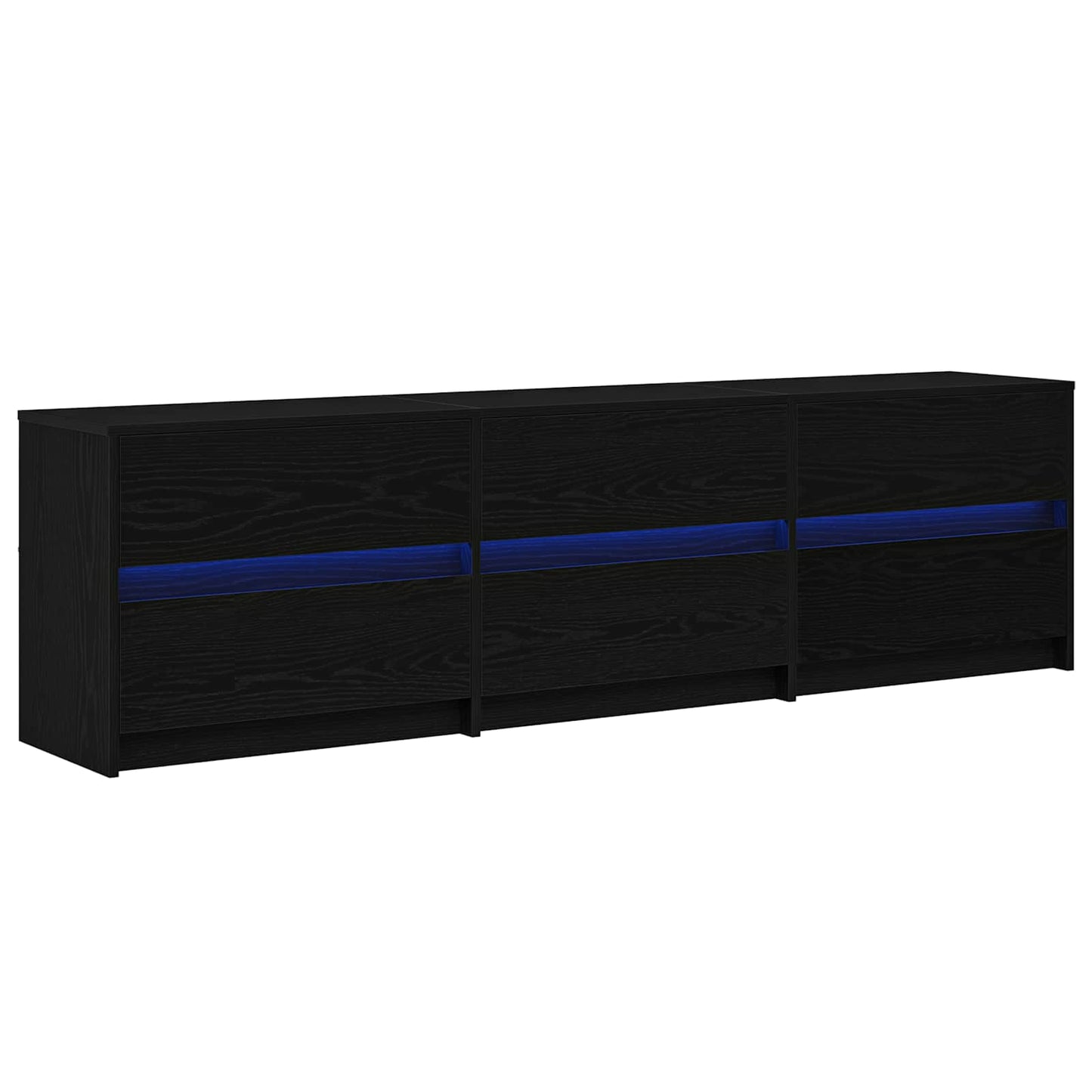 TV Units 2 pcs Black Oak 180 x 34 x 50 cm Engineered Wood