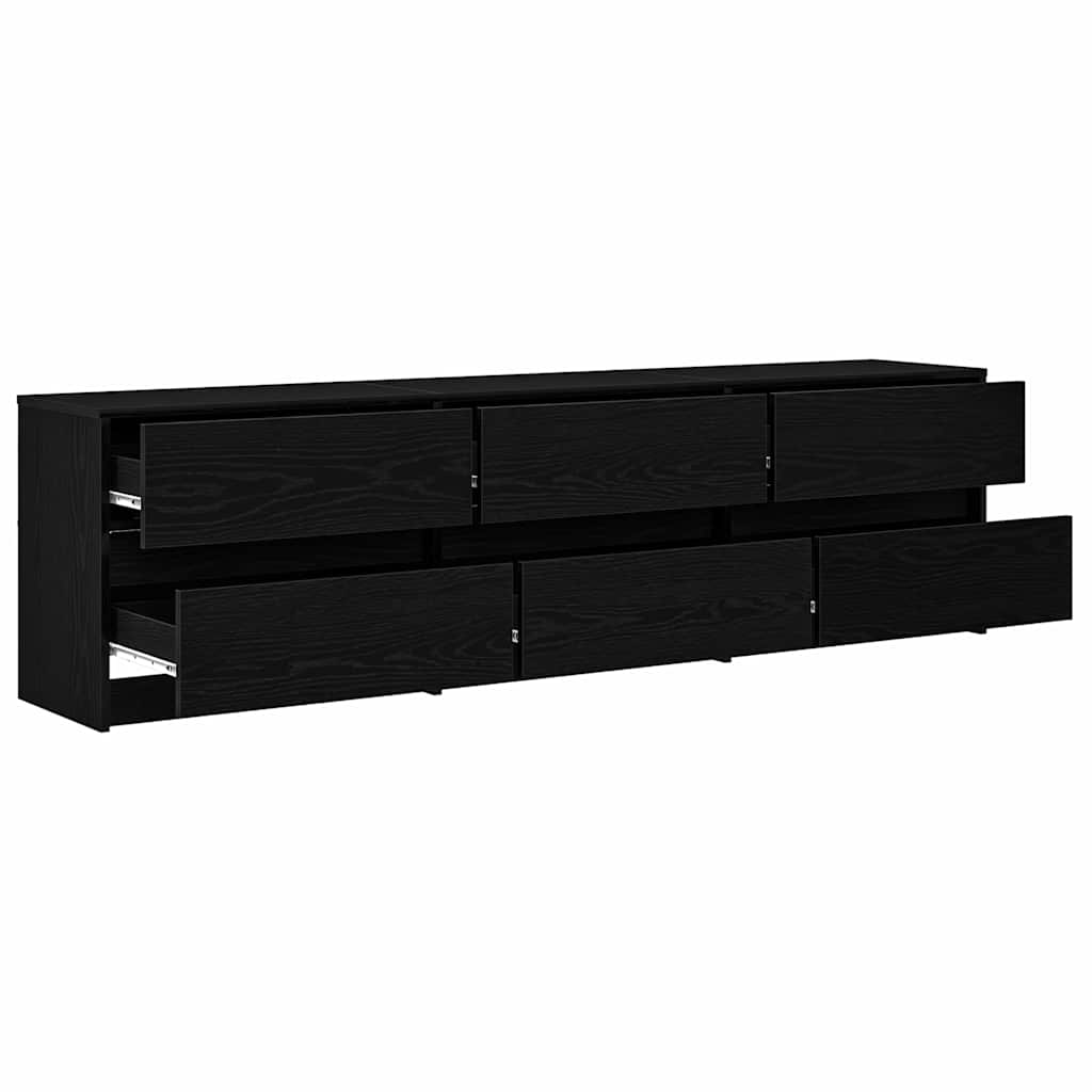 TV Units 2 pcs Black Oak 180 x 34 x 50 cm Engineered Wood