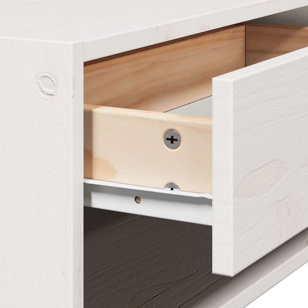 Bedside Table White 50 x 32.5 x 24 cm Solid pine wood