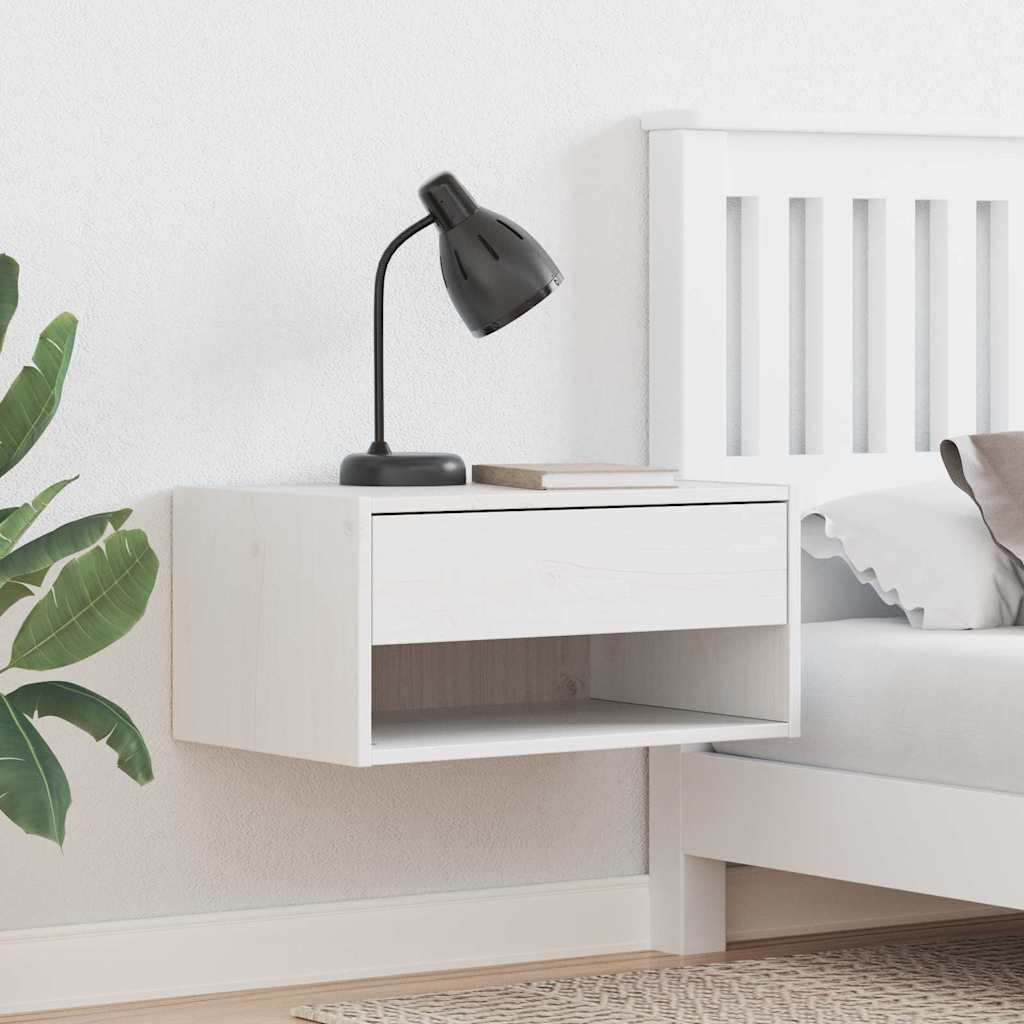 Bedside Table 2 pcs White 50 x 32.5 x 24 cm Solid pine wood