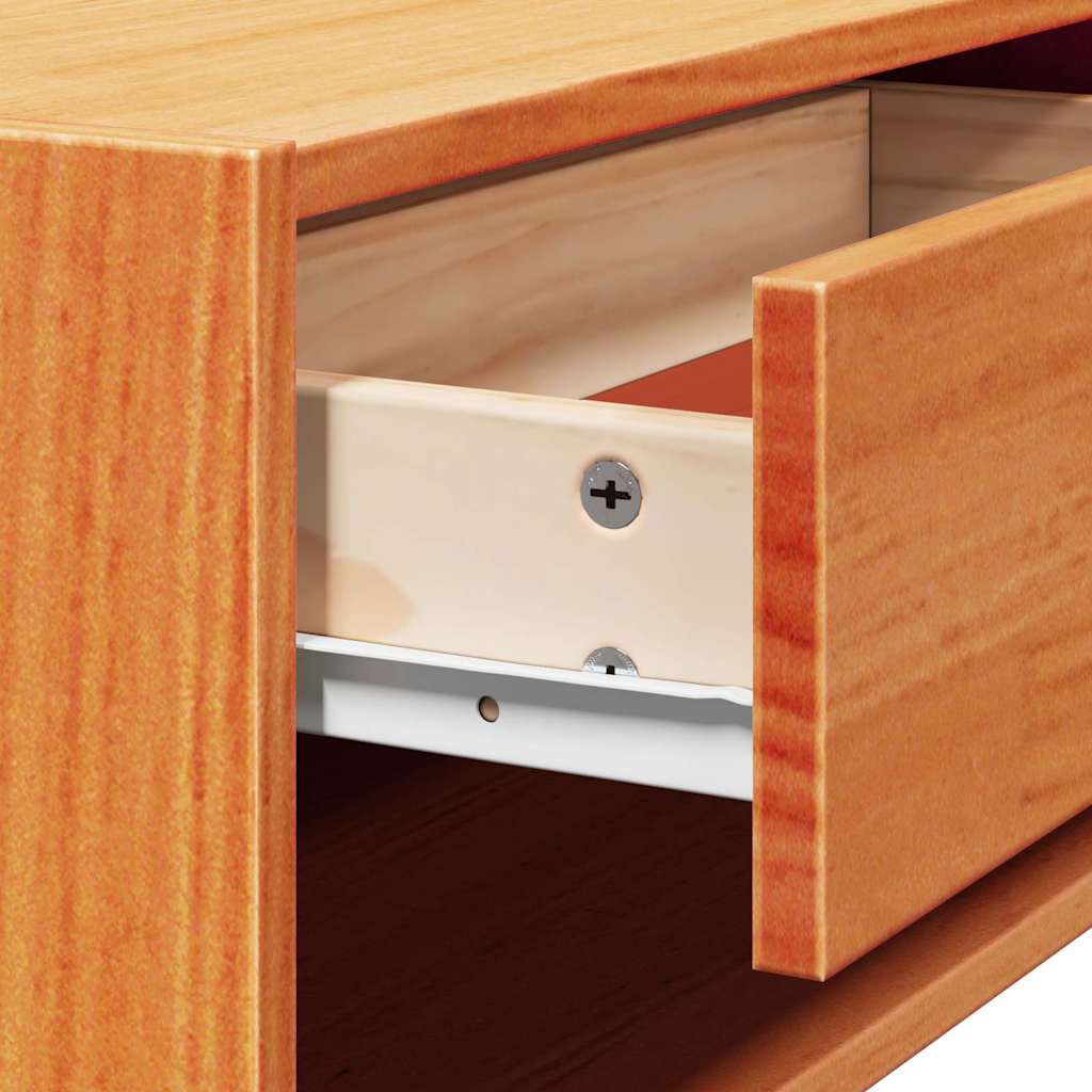 Bedside Table Wax Brown 50 x 32.5 x 24 cm Solid pine wood