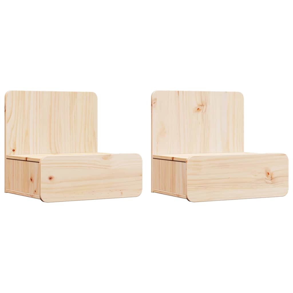 Bedside Table 2 pcs Brown 44 x 32.5 x 40 cm Solid pine wood