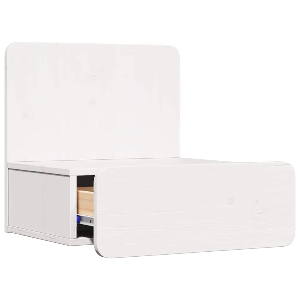 Bedside Table White 44 x 32.5 x 40 cm Solid pine wood