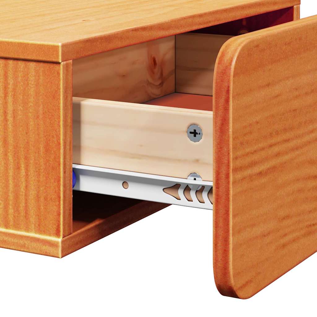 Bedside Table Wax Brown 44 x 32.5 x 40 cm Solid pine wood