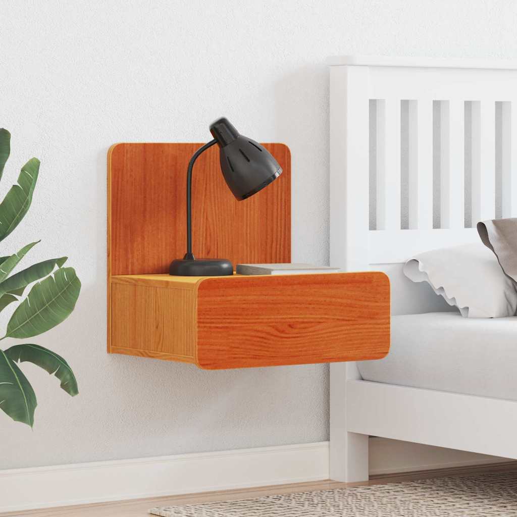 Bedside Table Wax Brown 44 x 32.5 x 40 cm Solid pine wood