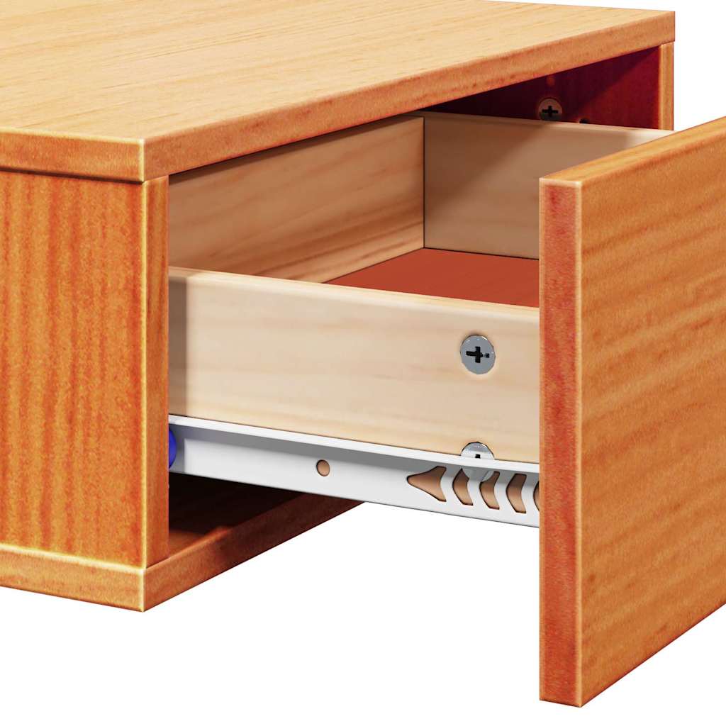 Bedside Table Wax Brown 42 x 32.5 x 40 cm Solid pine wood