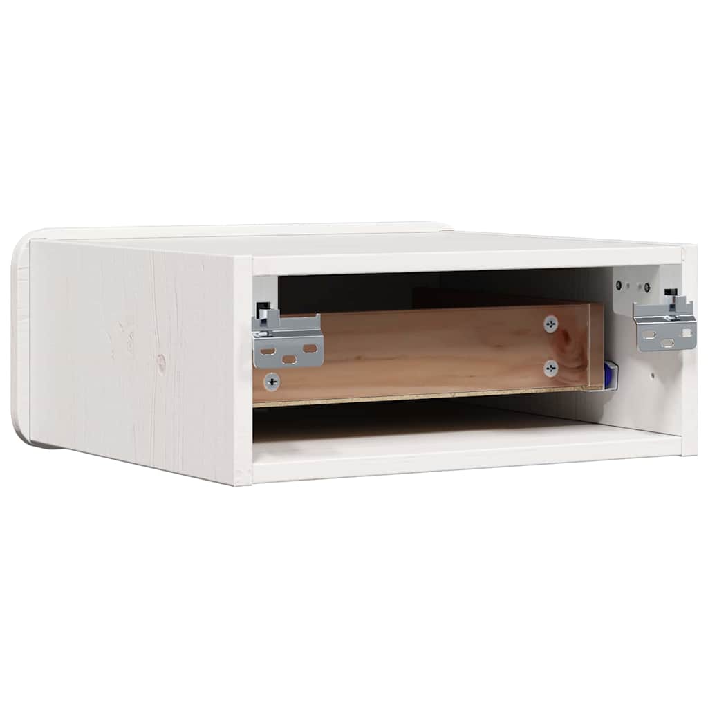 Bedside Table 2 pcs White 39 x 34 x 16.5 cm Solid pine wood