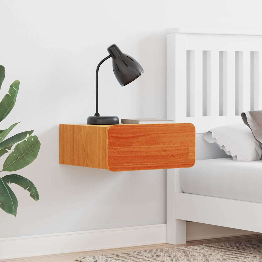 Bedside Table Wax Brown 39 x 34 x 16.5 cm Solid pine wood