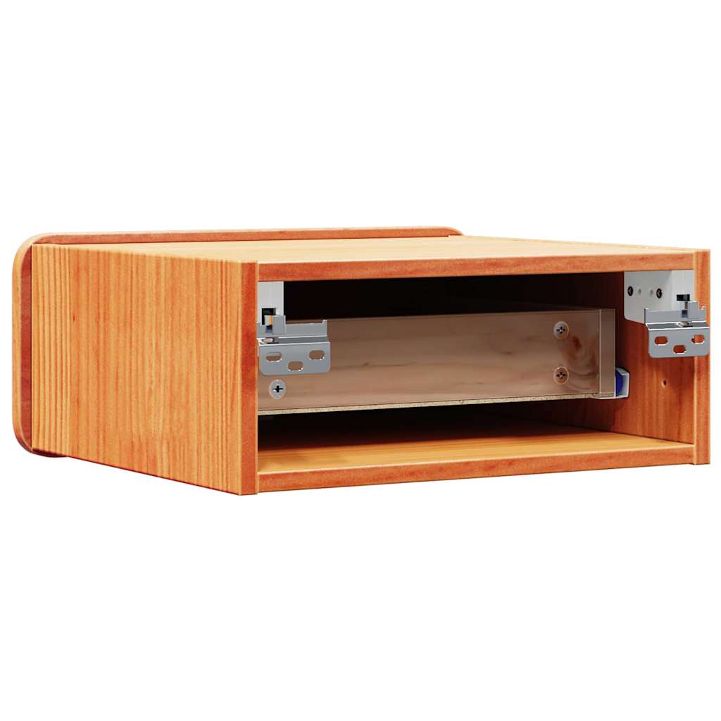 Bedside Table Wax Brown 39 x 34 x 16.5 cm Solid pine wood