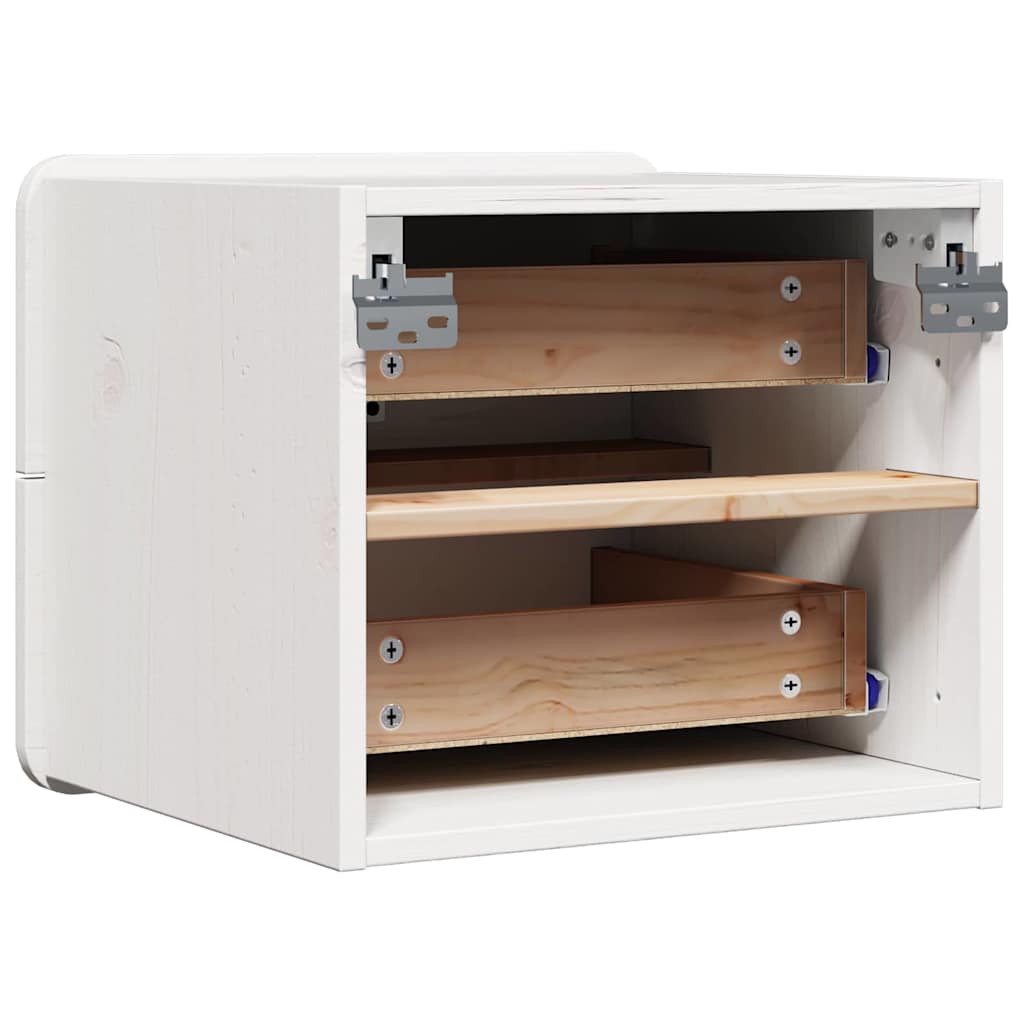 Bedside Table with Drawer White 39 x 34 x 33 cm Solid pinewood