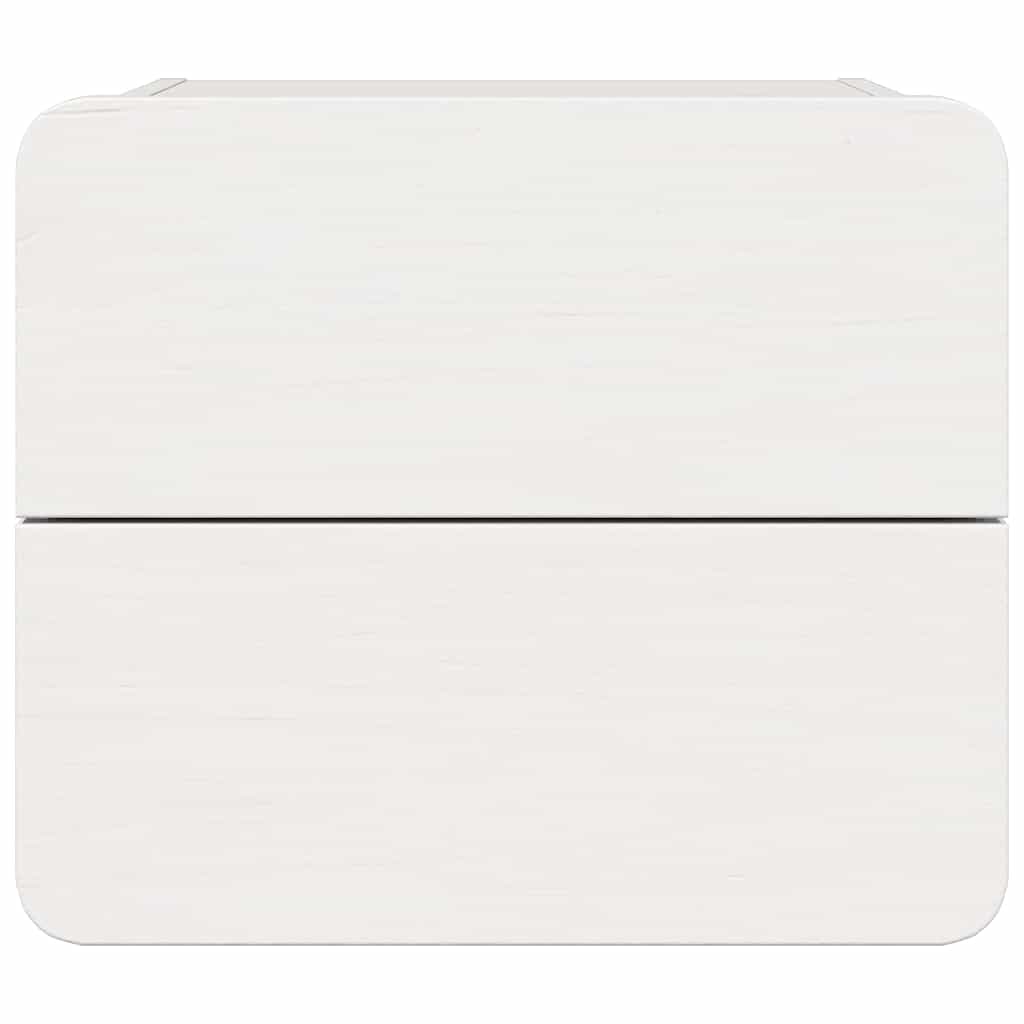 Bedside Table with Drawer White 39 x 34 x 33 cm Solid pinewood