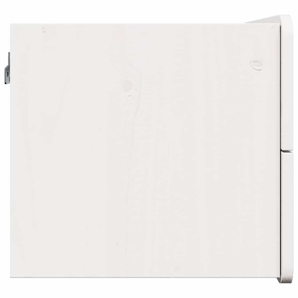 Bedside Table with Drawer White 39 x 34 x 33 cm Solid pinewood